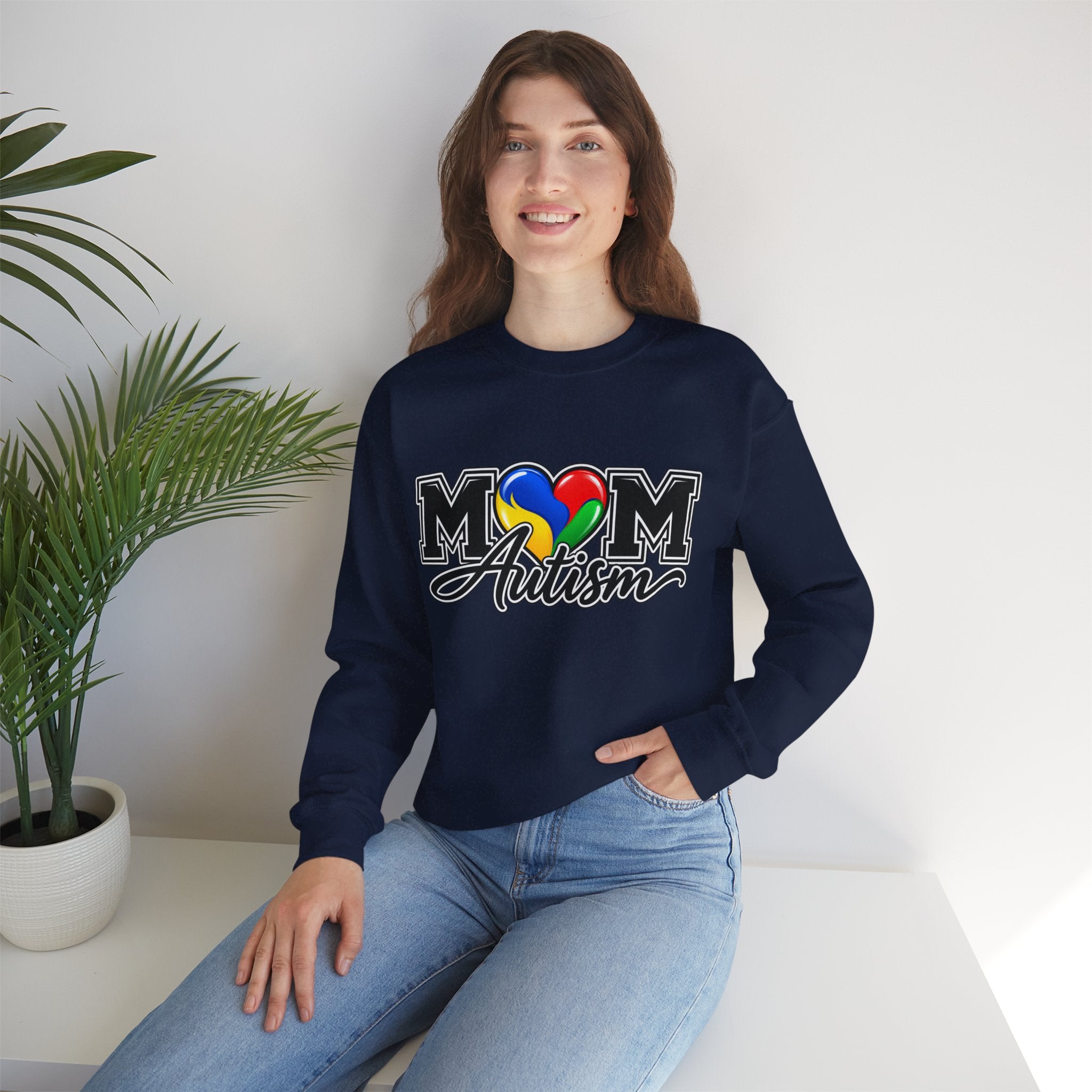 Mom Autism Crewneck, Puzzle Heart Awareness Sweatshirt, Autism Mom Gift Hoodie, Autism Acceptance Family Apparel