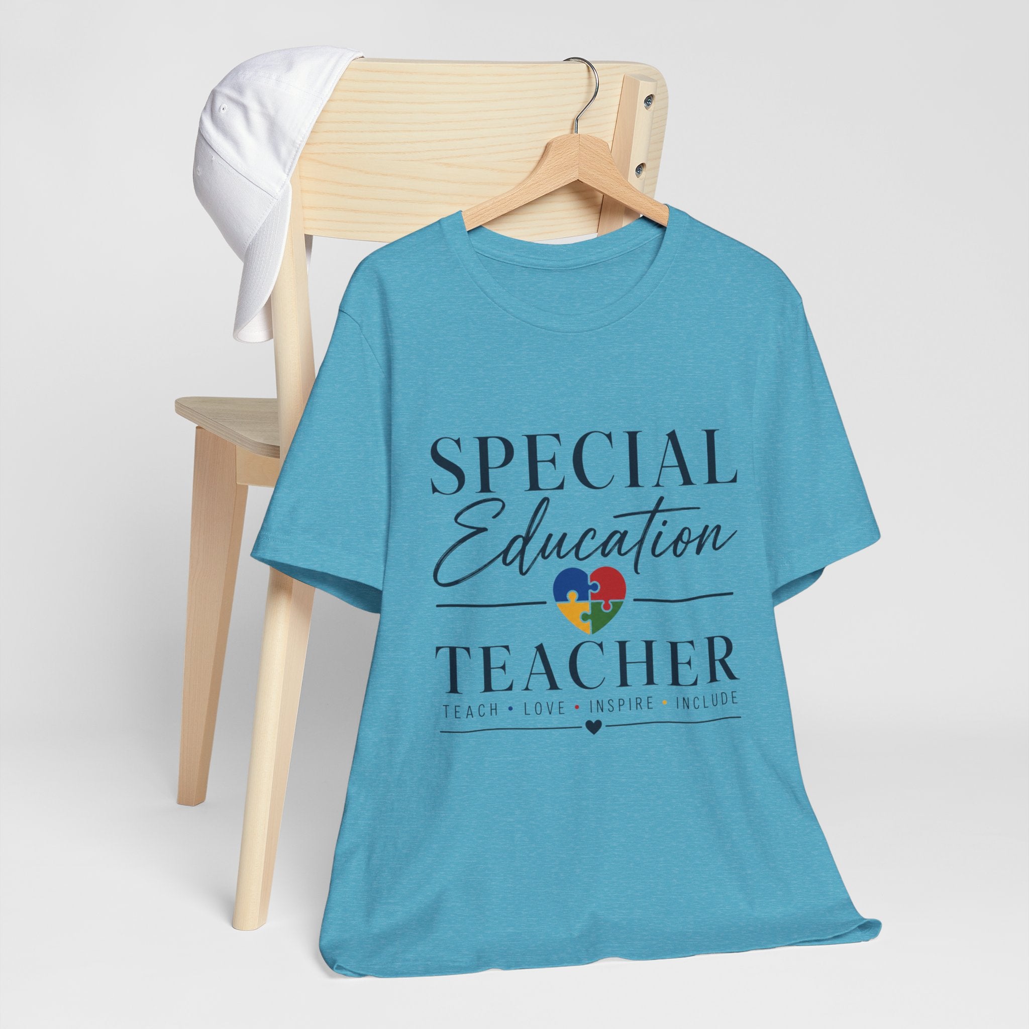 Special Education Teacher Shirt | Teach Love Inspire T-Shirt | Puzzle Heart Graphic Tee | Autism Acceptance Gift | Inclusive Teacher