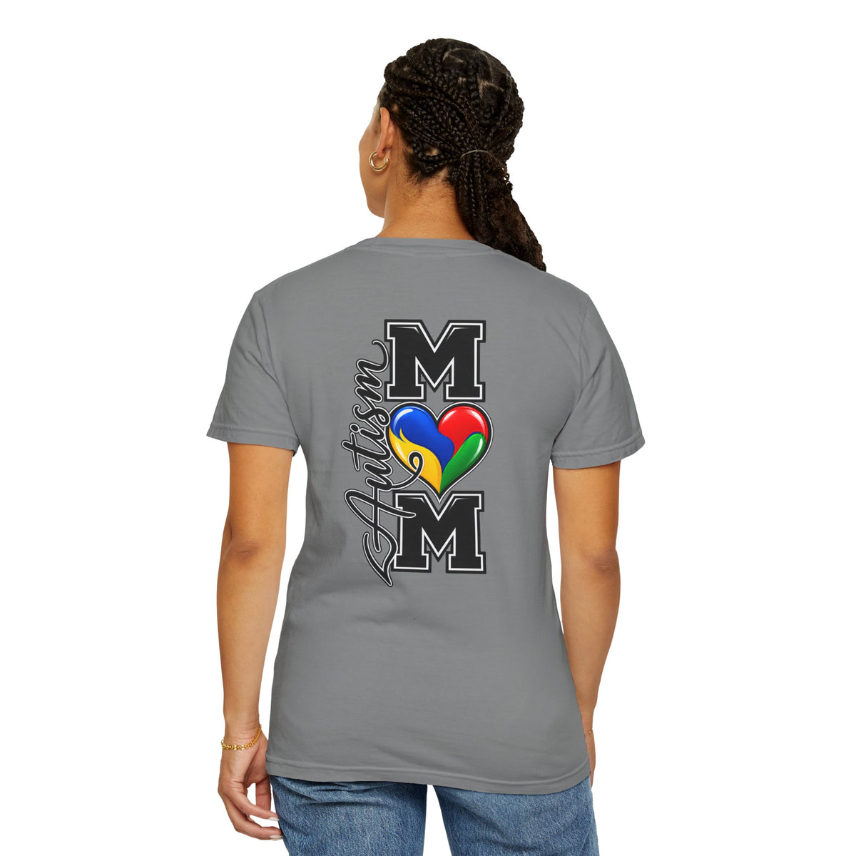 Autism Mom T-Shirt, Letter M Puzzle Heart Shirt, Autism Awareness Mom Tee, Autism Acceptance Gift, Neurodiversity Family Apparel