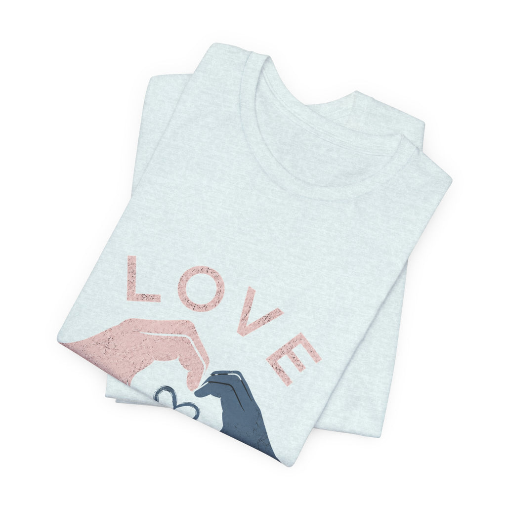 Love Makes Us Strong Autism Acceptance T-Shirt | Heart Hands Tee