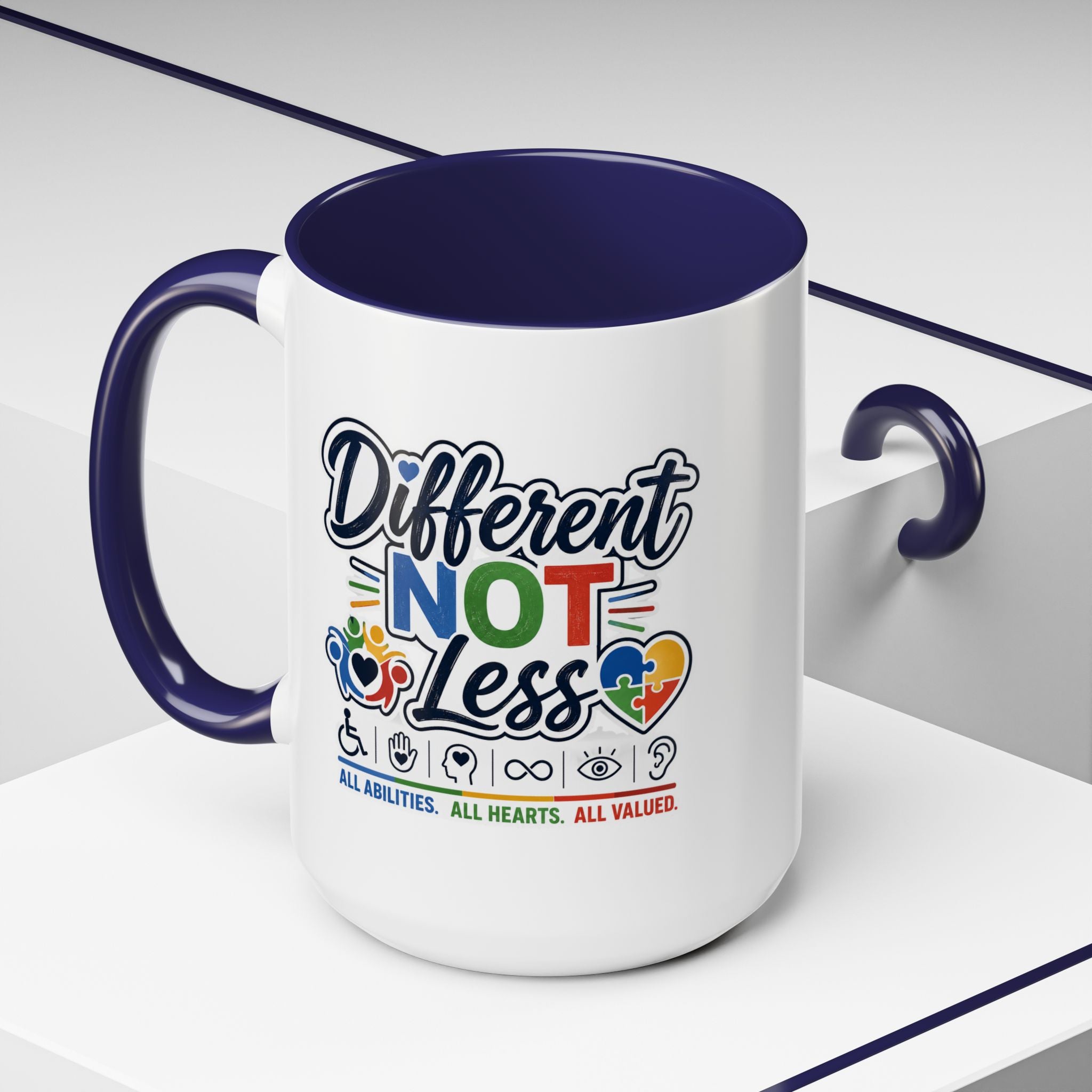 Different Not Less Accent Coffee Mug – Disability Pride Inspirational 11/15oz