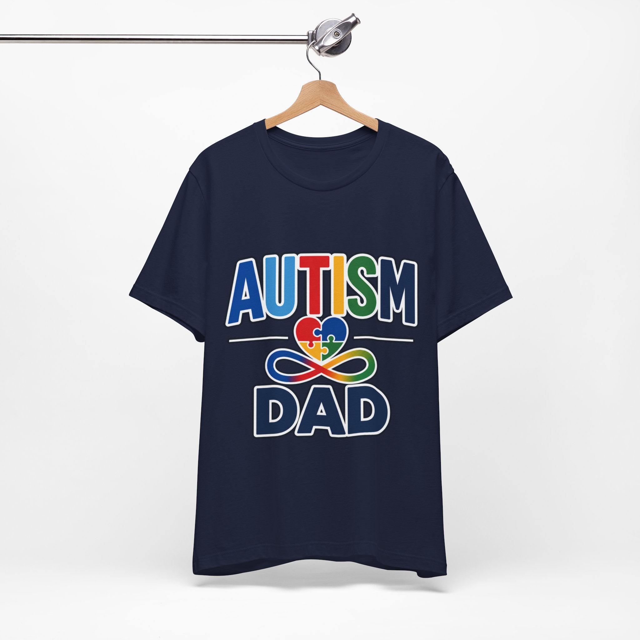 Autism Dad Shirt | Proud Autism Father T-Shirt | Colorful Puzzle Heart Infinity Design | Autism Awareness Gift for Dad | Autism Acceptance Tee