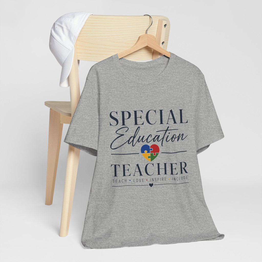 Special Education Teacher Shirt | Teach Love Inspire T-Shirt | Puzzle Heart Graphic Tee | Autism Acceptance Gift | Inclusive Teacher
