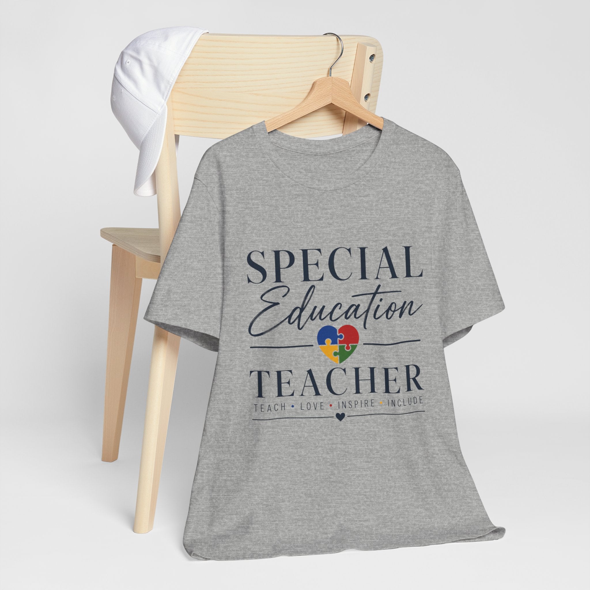 Special Education Teacher Shirt | Teach Love Inspire T-Shirt | Puzzle Heart Graphic Tee | Autism Acceptance Gift | Inclusive Teacher