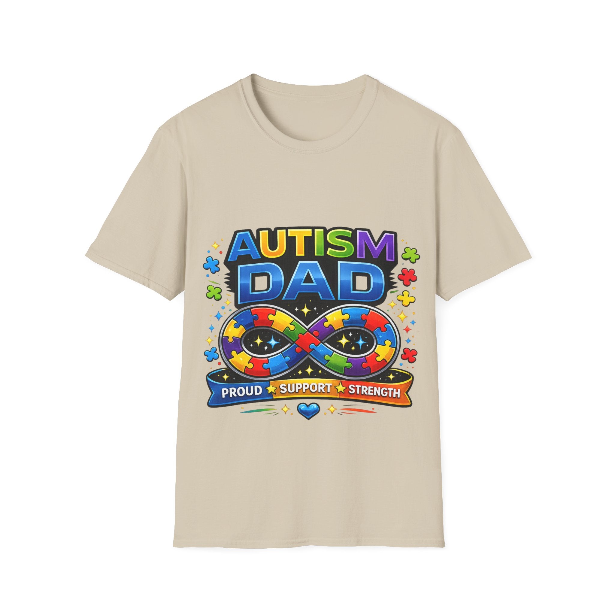 Autism Dad Shirt | Proud Autism Father Tee | Infinity Puzzle Ribbon T-Shirt | Autism Awareness Gift for Dad | Neurodiversity Support