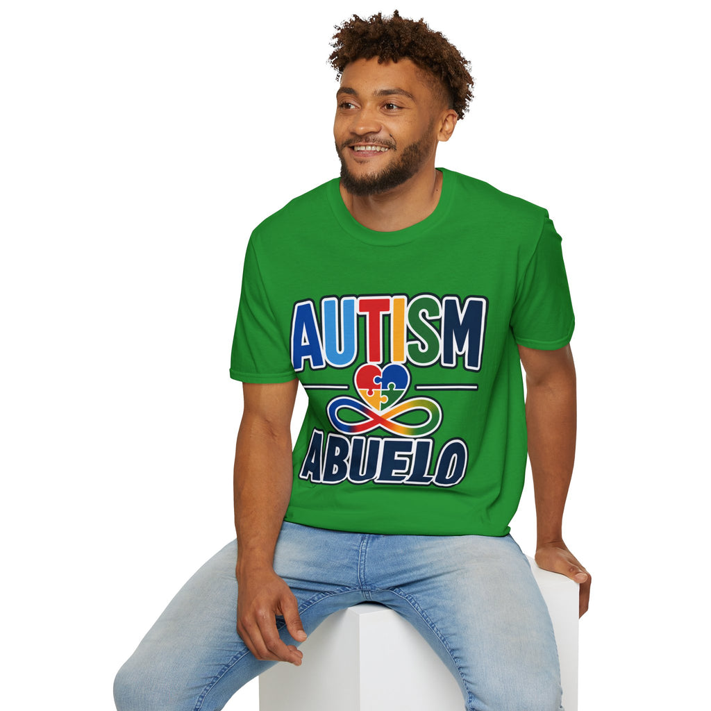Autism Puzzle Heart Infinity Abuelo T-Shirt | Grandfather Awareness Tee