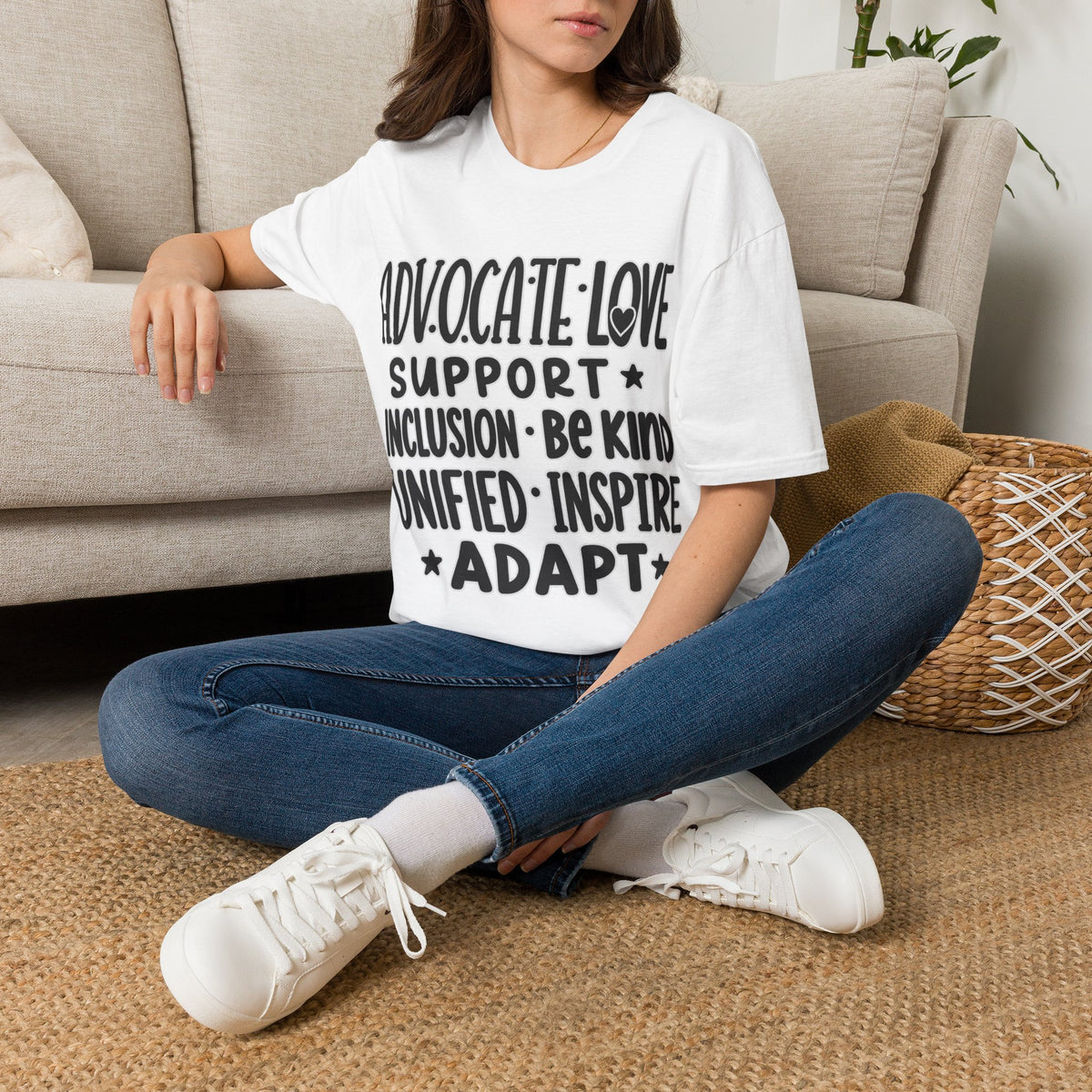 Advocate Support Inclusion Love T-Shirt, Disability Awareness Shirt, Inclusive Typography Tee, Disability Advocate Gift