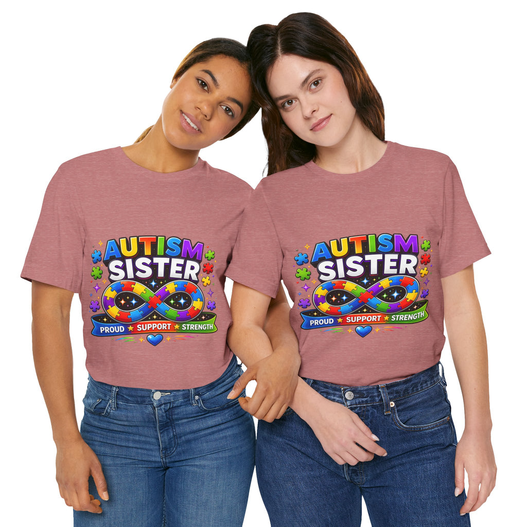 Autism Sister Tee | Puzzle Infinity Support Strength Shirt
