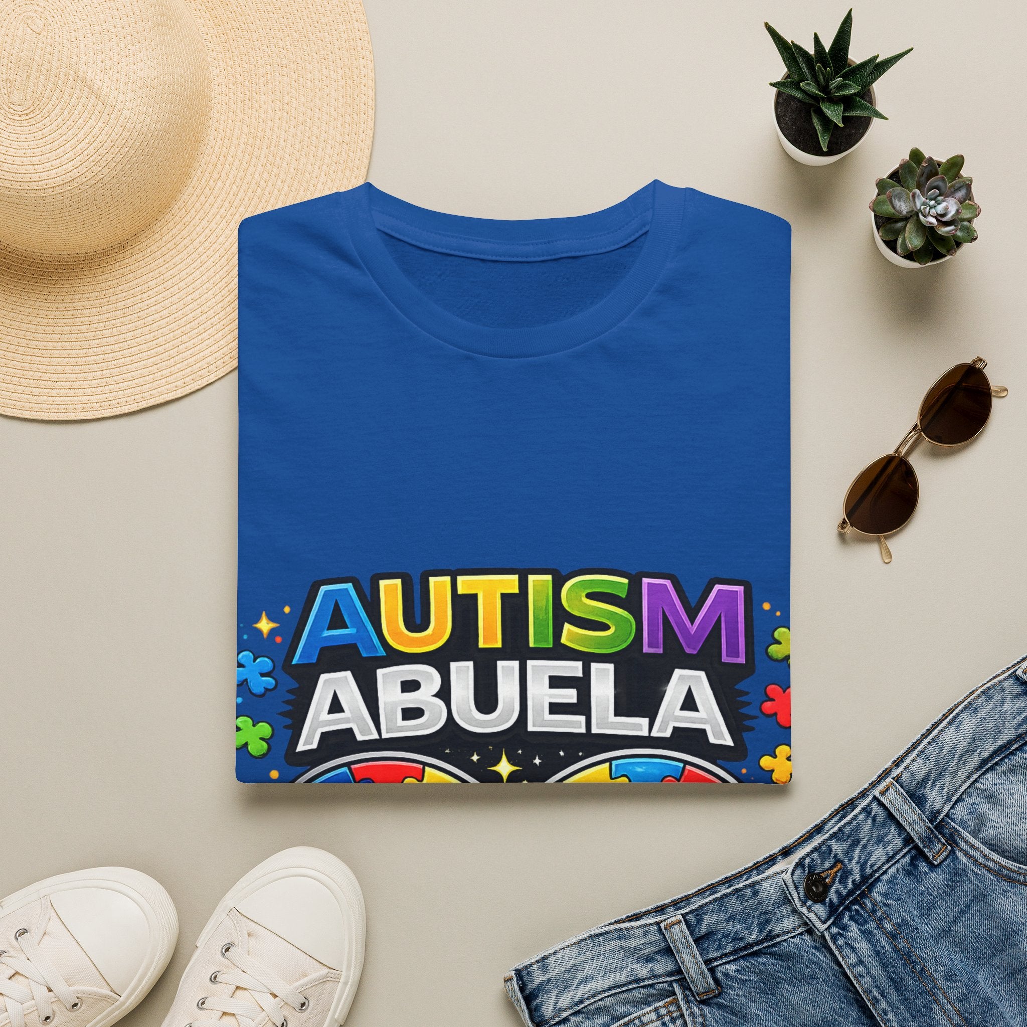 Autism Abuela T-Shirt | Rainbow Puzzle Infinity Design