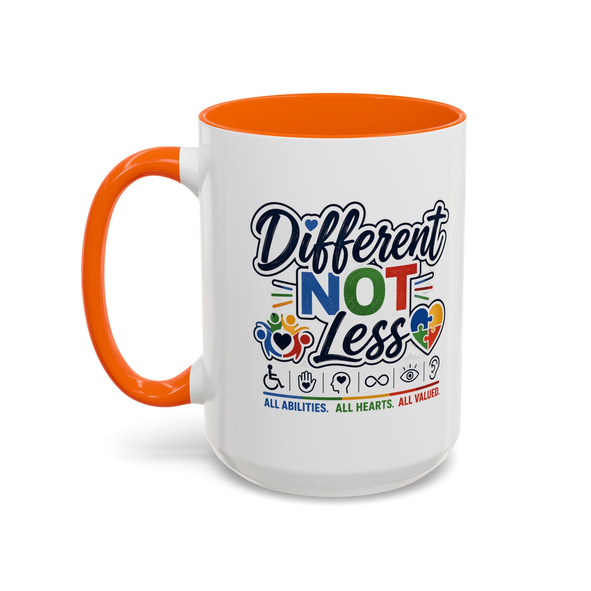 Different Not Less Accent Coffee Mug – Disability Pride Inspirational 11/15oz