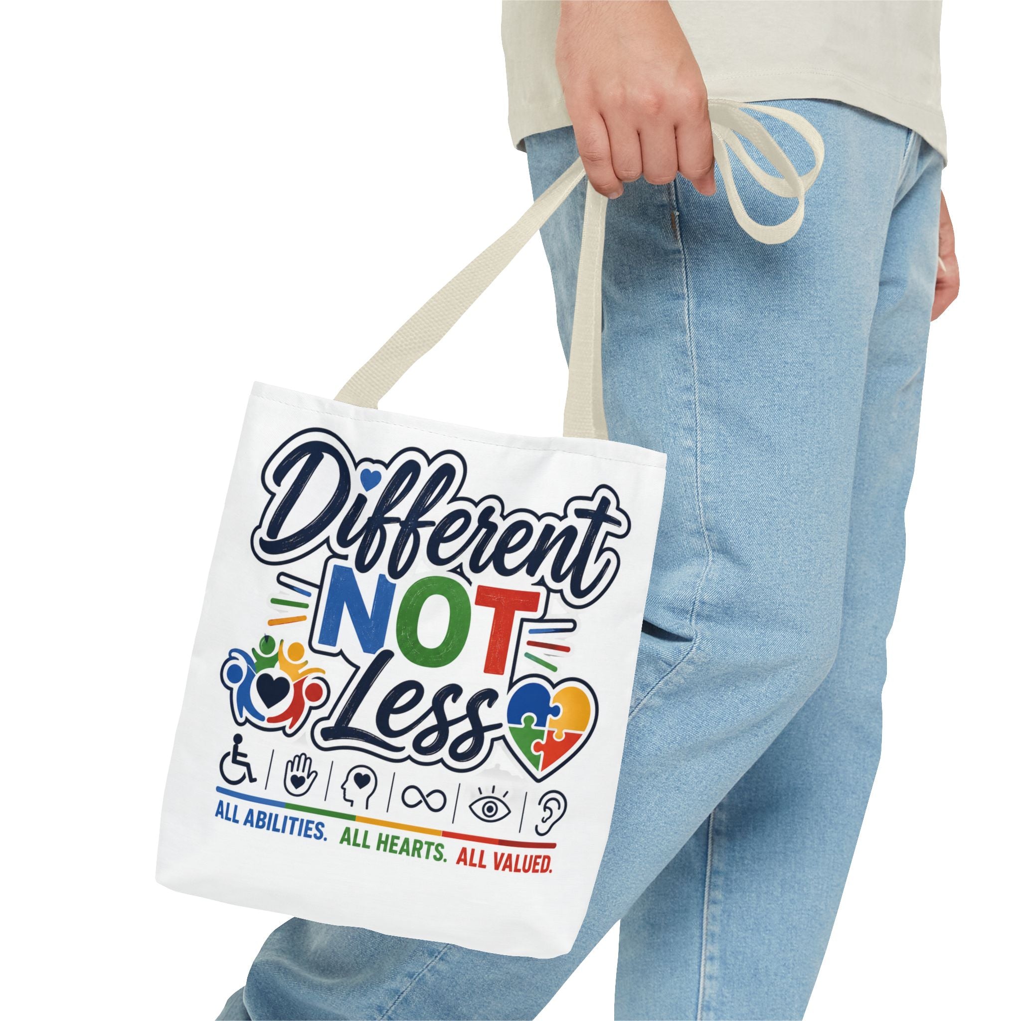 Different Not Less Tote Bag | Neurodiversity Awareness, All Abilities Design
