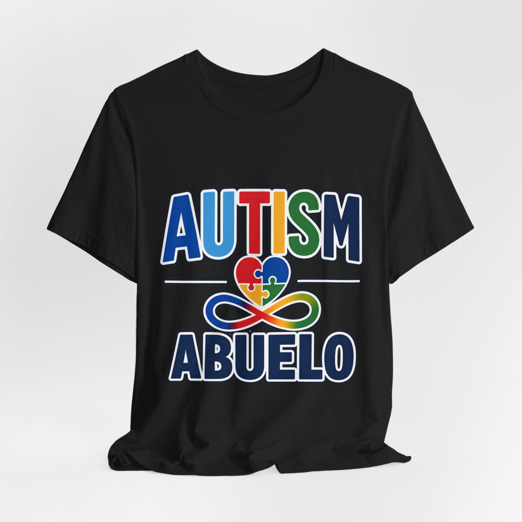 Autism Abuelo Shirt | Proud Autism Grandpa T-Shirt | Spanish Grandpa Puzzle Heart Infinity Design | Autism Awareness & Acceptance Gift