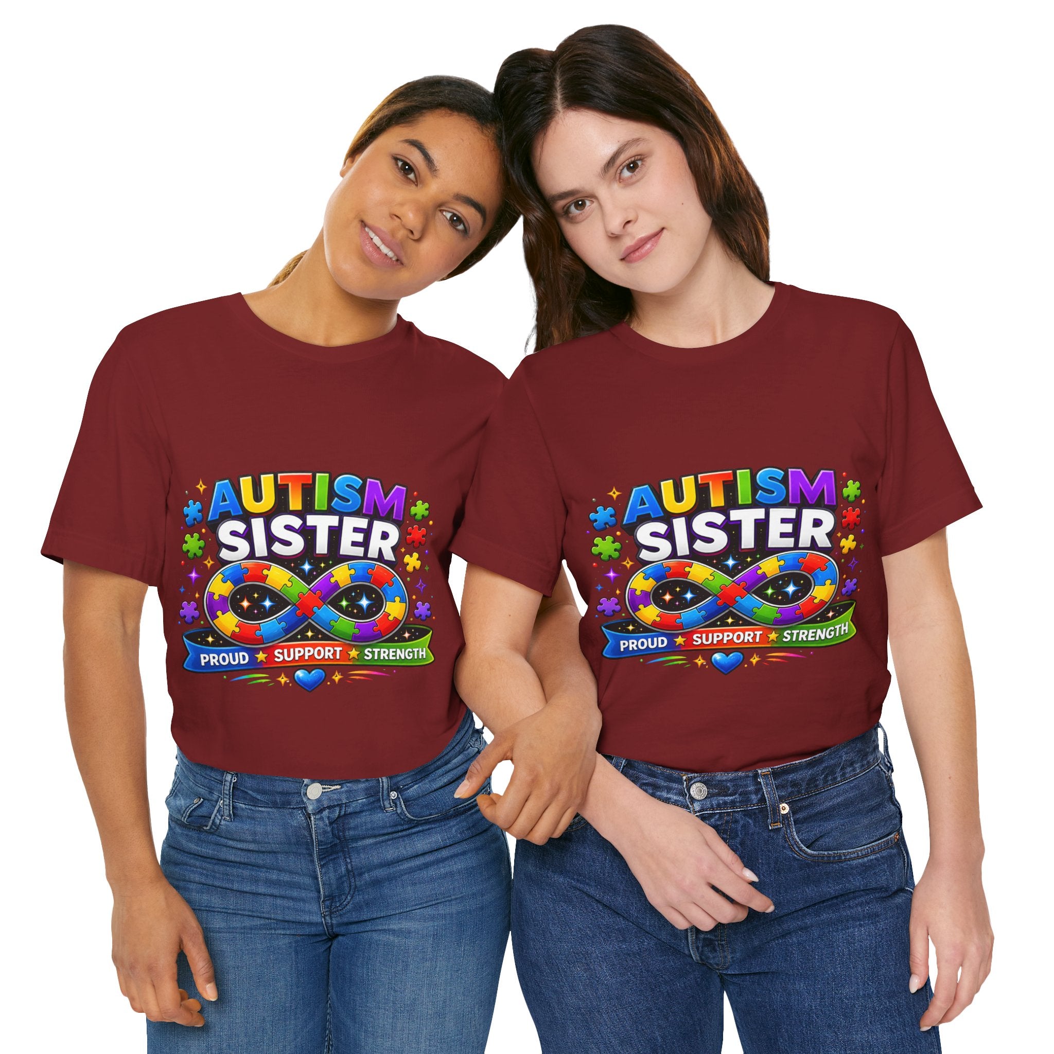 Autism Sister Tee | Puzzle Infinity Support Strength Shirt