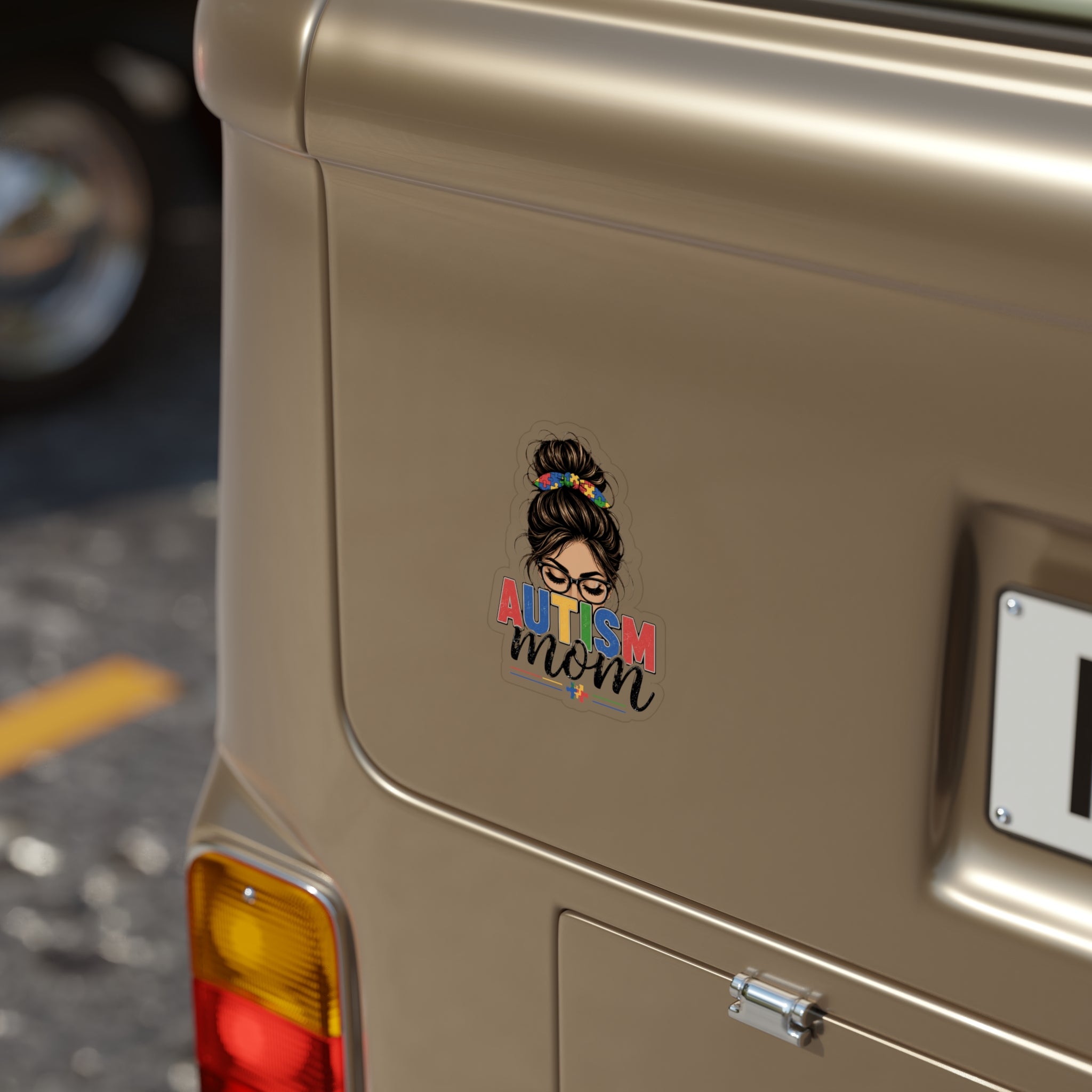 Autism Mom Transparent Sticker Autism Acceptance Decal Waterproof Outdoor Vinyl Sticker Puzzle Heart Car Laptop Water Bottle