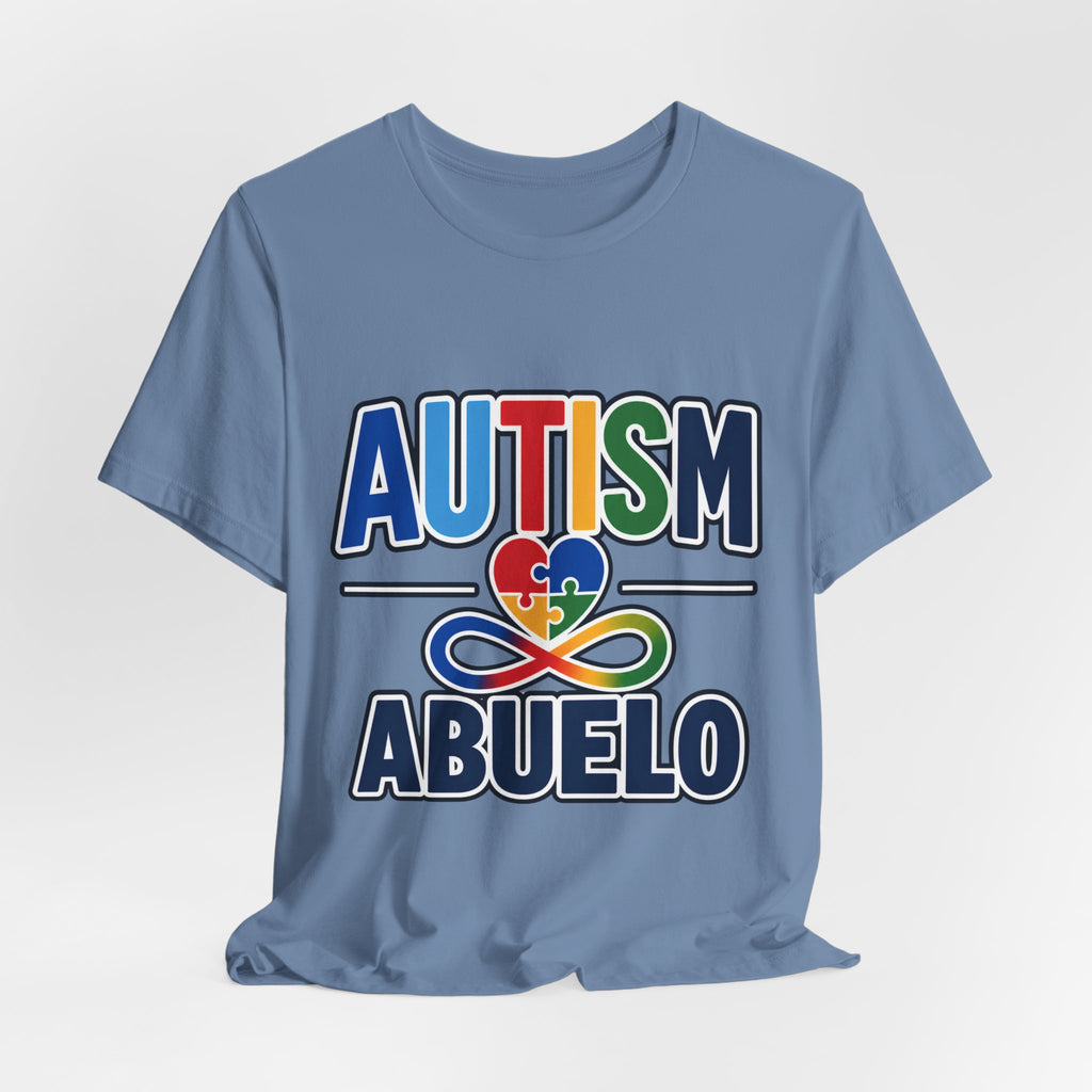 Autism Abuelo Shirt | Proud Autism Grandpa T-Shirt | Spanish Grandpa Puzzle Heart Infinity Design | Autism Awareness & Acceptance Gift