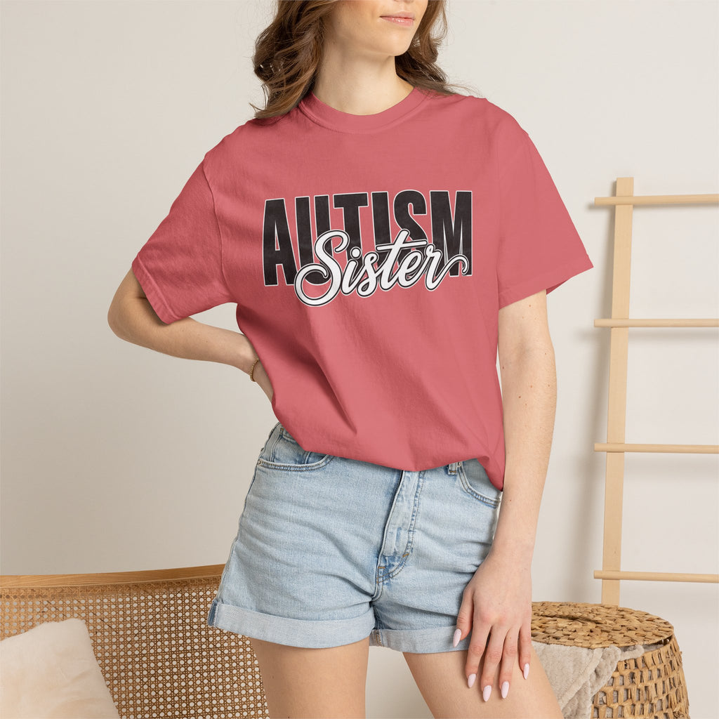 Autism Sister Shirt Proud Autism Sister T Shirt Autism Awareness Autism Acceptance Gift Puzzle Heart Special Needs Sibling Tee