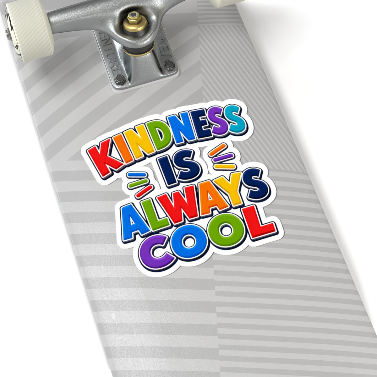 Kindness Is Always Cool Sticker | Rainbow Positive Phrase Kiss-Cut