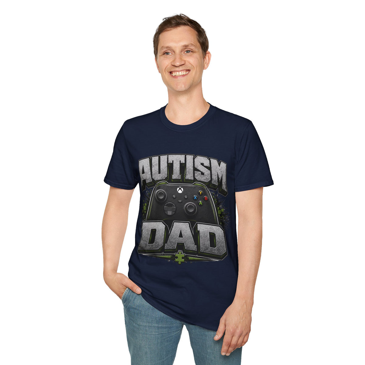 Autism Dad T-Shirt | Video Game Controller Awareness Tee
