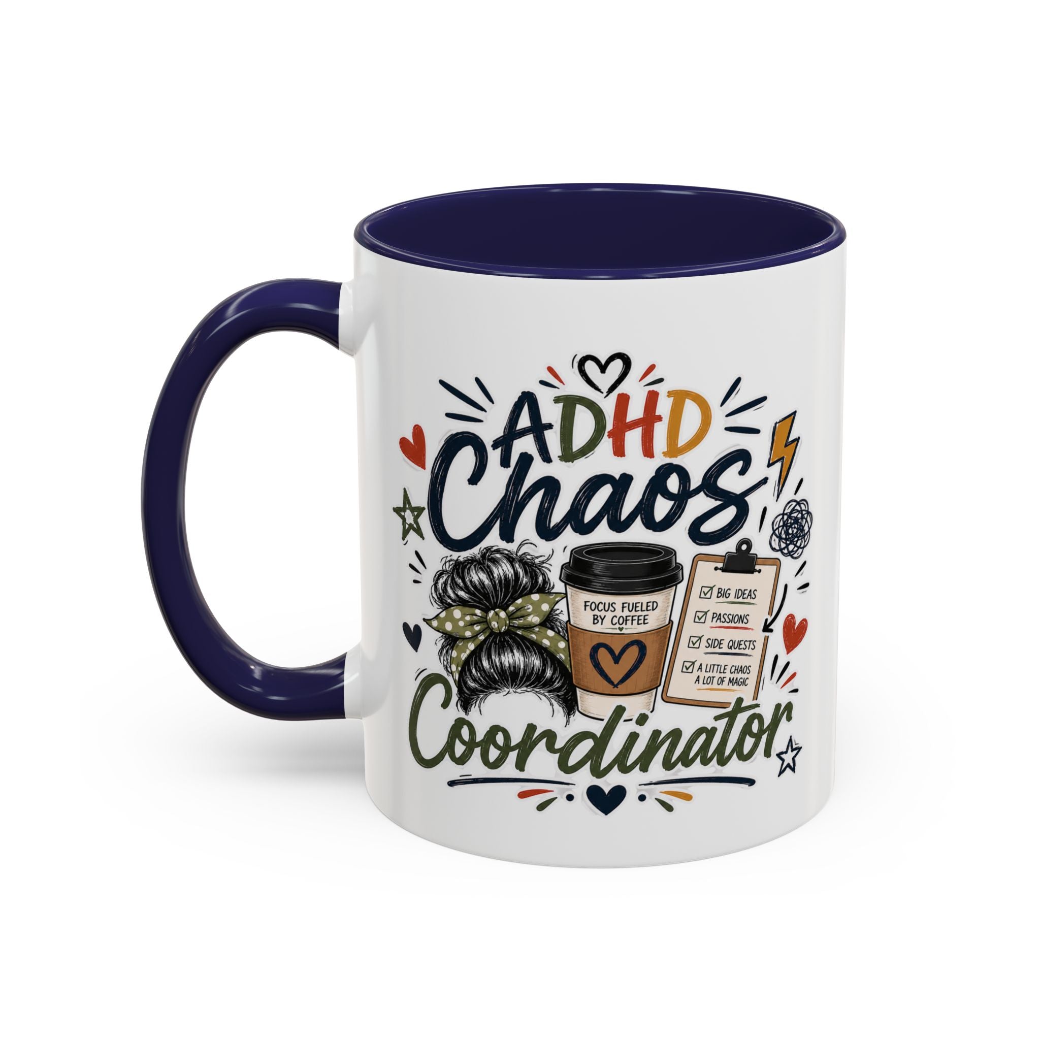 ADHD Chaos Coordinator Mug | Funny ADHD Coffee Mug | Mental Health Awareness Cup | Ceramic Coffee Mug for Moms, Teachers & ADHD Lovers
