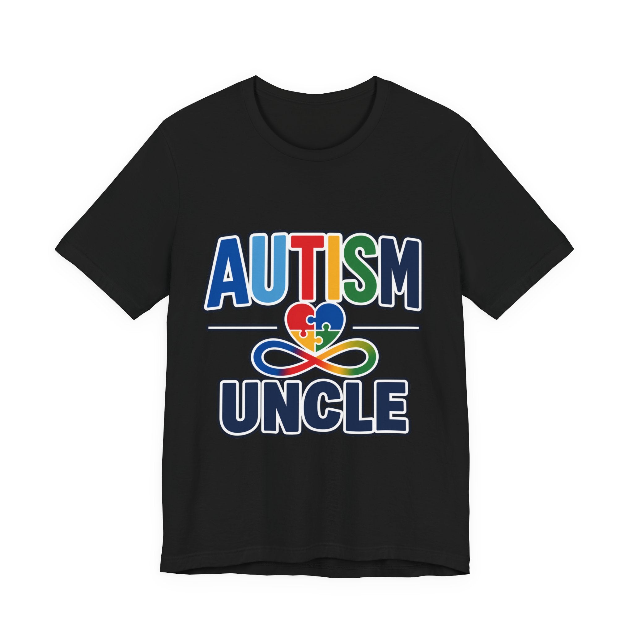 Autism Uncle Shirt | Proud Autism Uncle T-Shirt | Colorful Puzzle Ribbon Infinity Design | Autism Awareness & Acceptance Gift | Special Needs Family Apparel