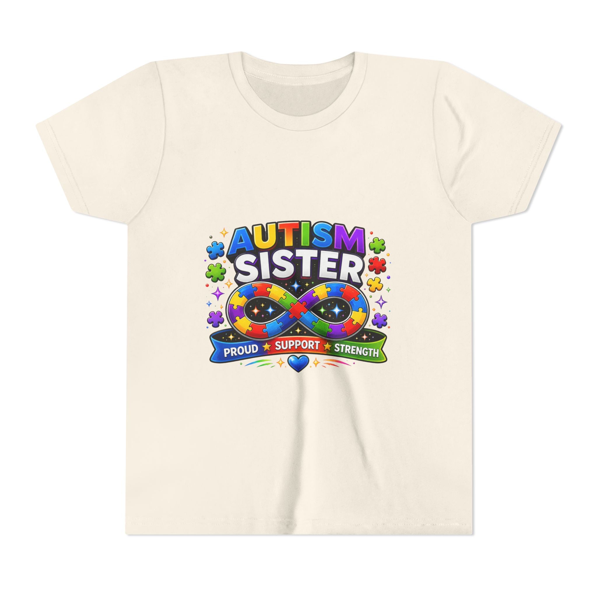 Autism Sister Shirt | Autism Sibling Tee | Infinity Puzzle Shirt | Proud Support Strength | Autism Acceptance Gift for Sister