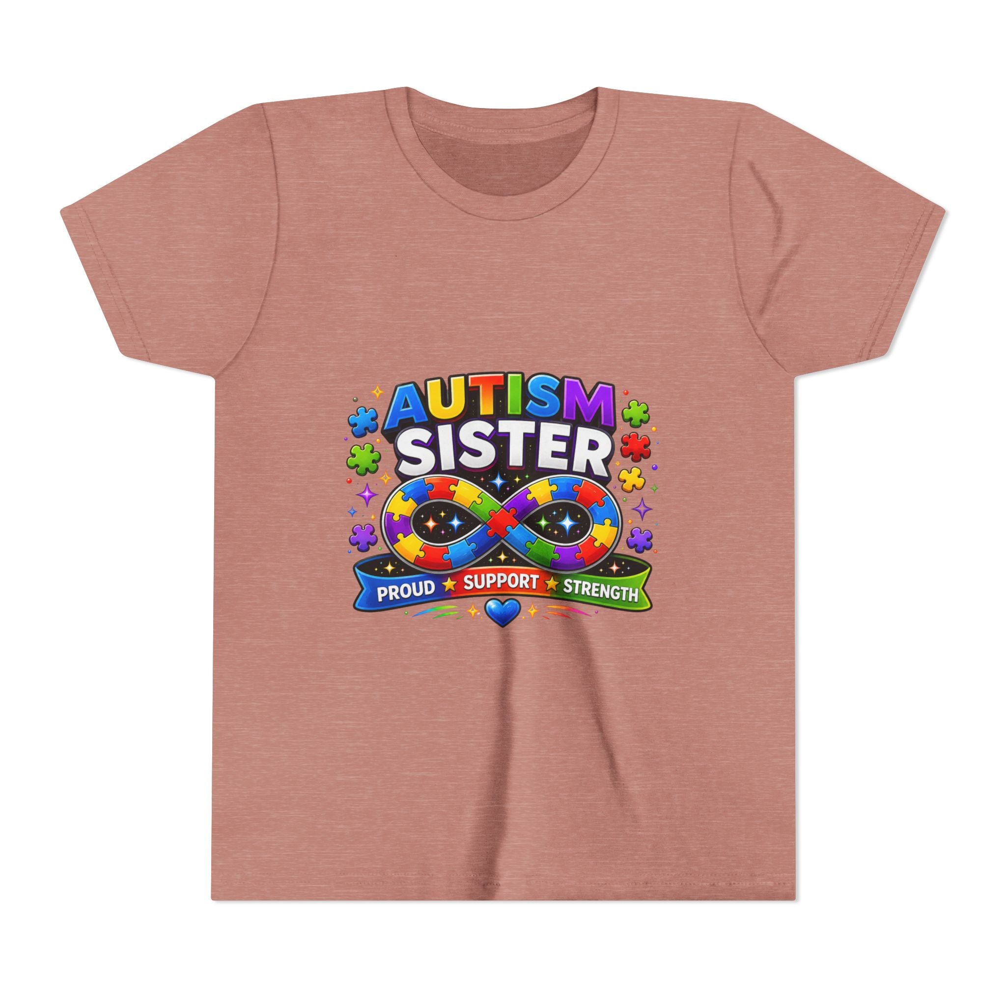 Autism Sister Shirt | Autism Sibling Tee | Infinity Puzzle Shirt | Proud Support Strength | Autism Acceptance Gift for Sister