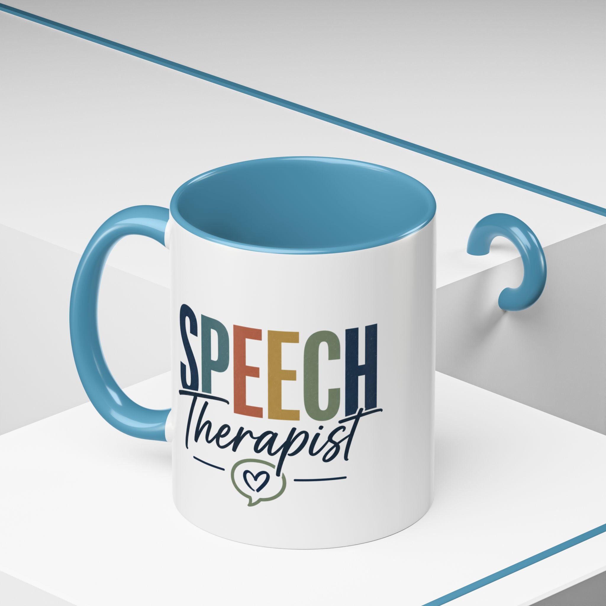 Speech Therapist Coffee Mug | Colorful Lettering Accent Mug
