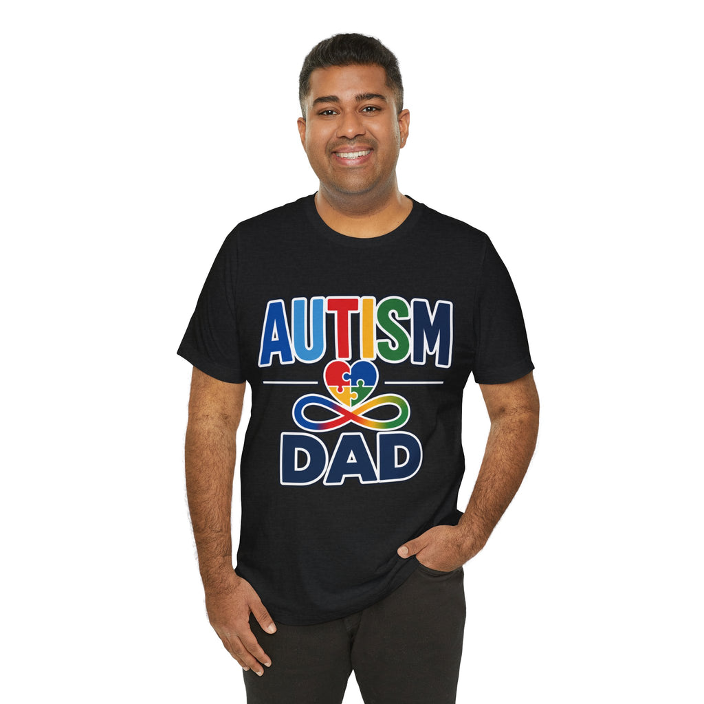 Autism Dad Heart Puzzle Infinity Shirt, Autism Awareness T-Shirt, Autism Acceptance Dad Gift, Neurodiversity Family Apparel