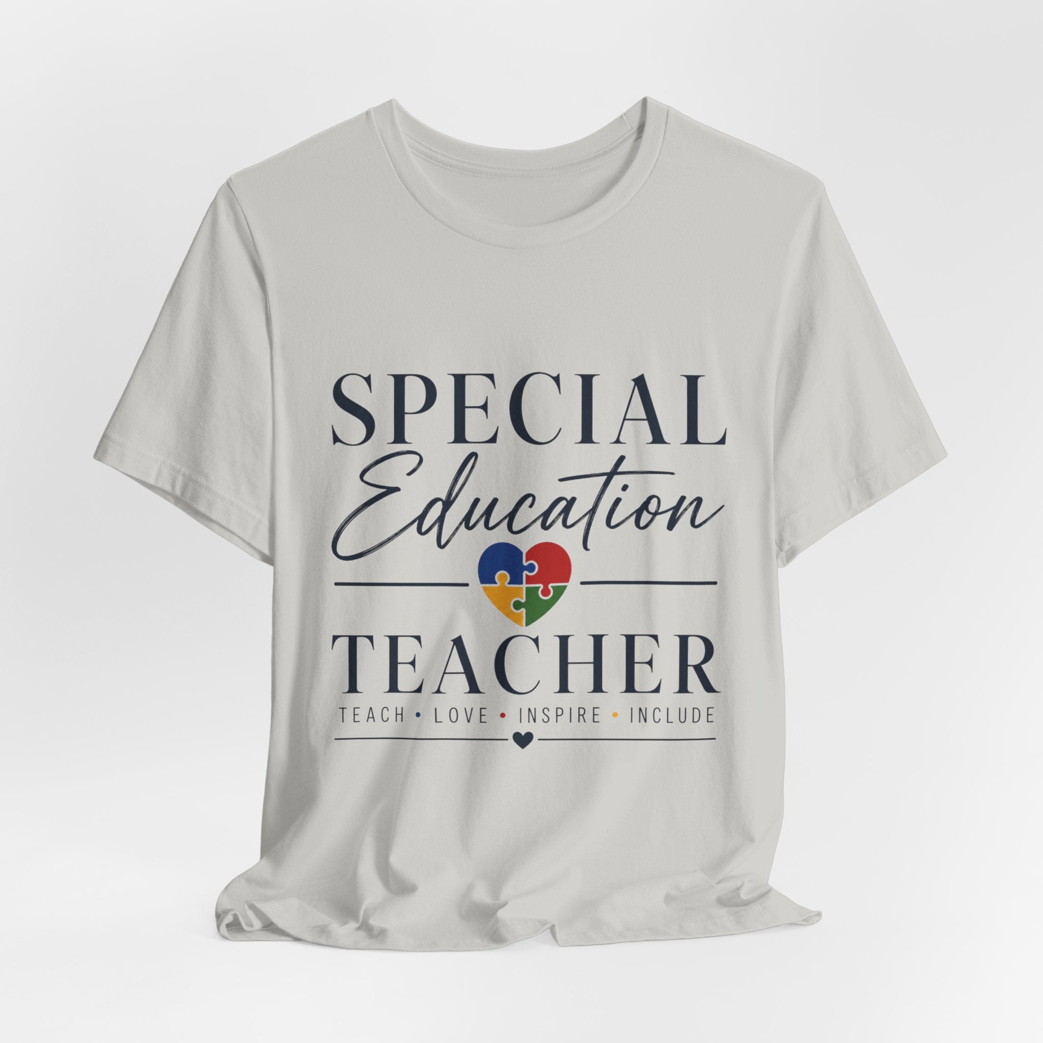 Special Education Teacher Shirt | Teach Love Inspire T-Shirt | Puzzle Heart Graphic Tee | Autism Acceptance Gift | Inclusive Teacher