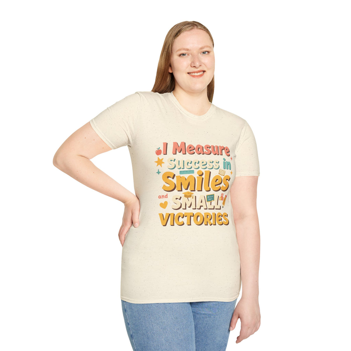 I Measure Success in Smiles Graphic T-Shirt | Positive Quote Tee