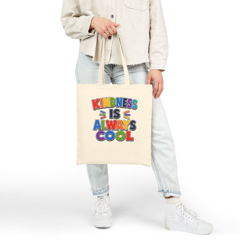 Kindness Is Always Cool Tote Bag | Rainbow Positive Message