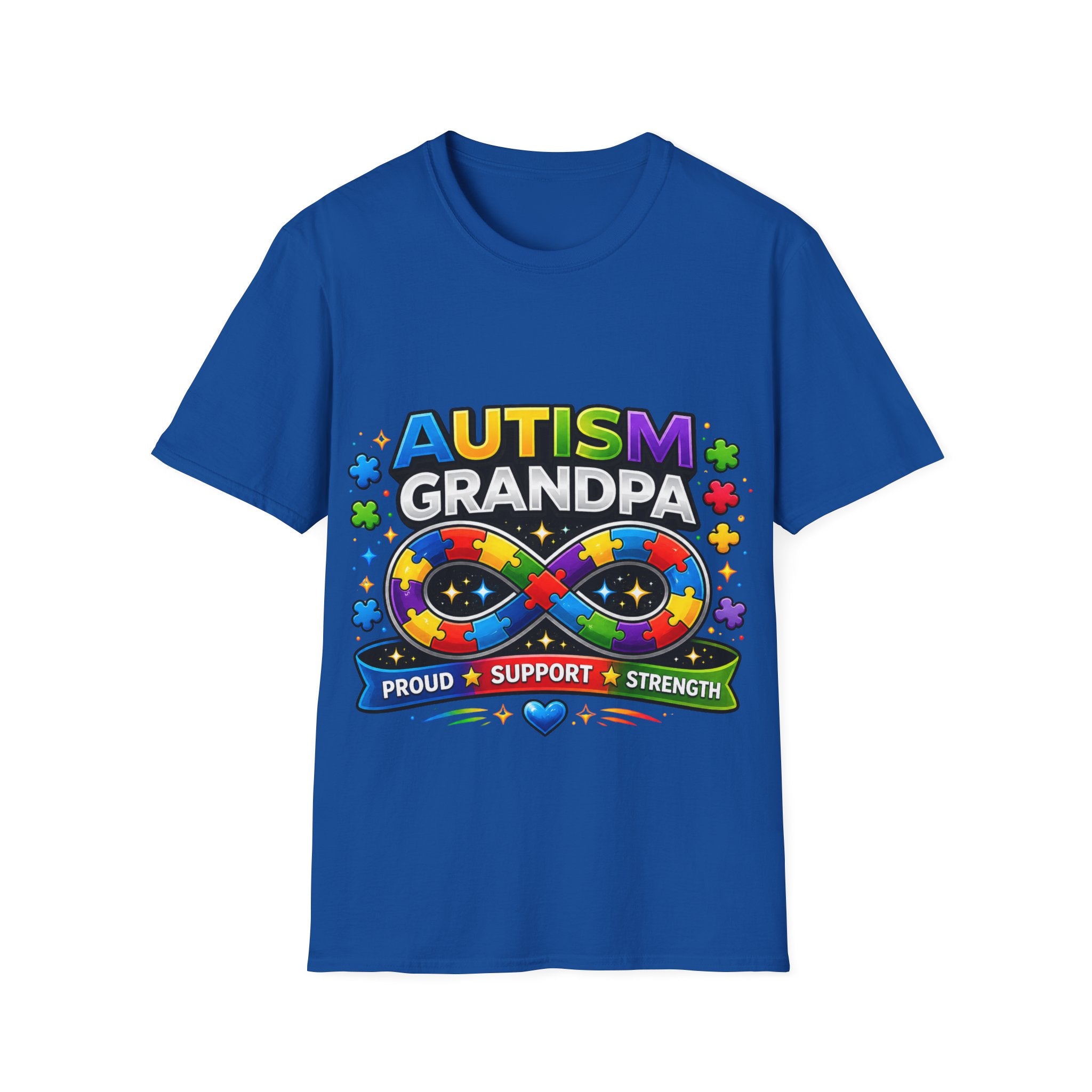 Autism Grandpa Shirt | Proud Autism Grandpa Tee | Puzzle Ribbon Infinity T-Shirt | Autism Awareness Gift for Grandpa