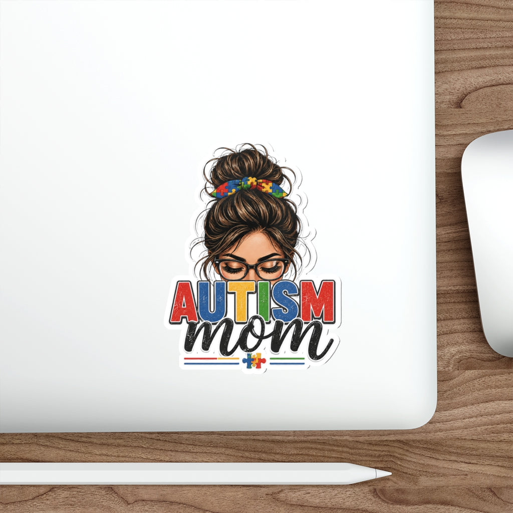 Autism Mom Sticker Autism Acceptance Vinyl Decal Puzzle Ribbon Waterproof Die Cut Sticker Laptop Water Bottle Mom Gift