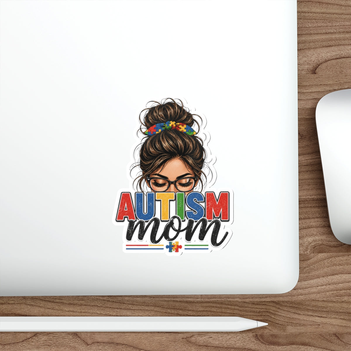 Autism Mom Sticker Autism Acceptance Vinyl Decal Puzzle Ribbon Waterproof Die Cut Sticker Laptop Water Bottle Mom Gift