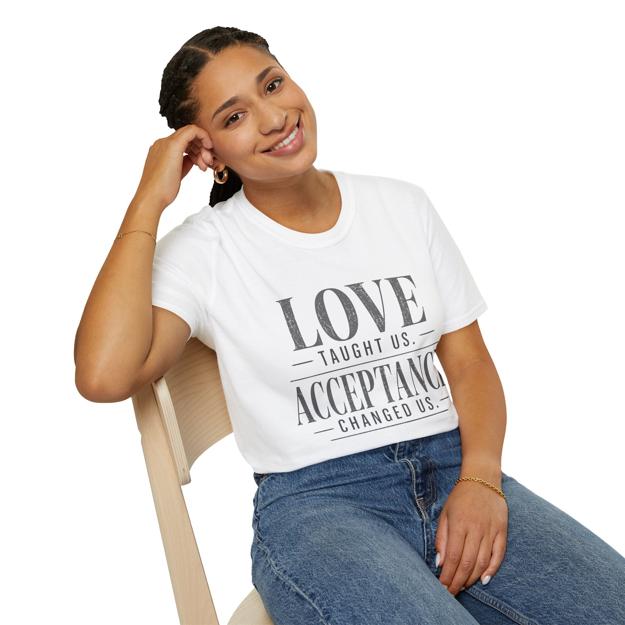 Love Taught Us Acceptance T-Shirt | Inspirational Typography Tee | Special Needs | Inclusion