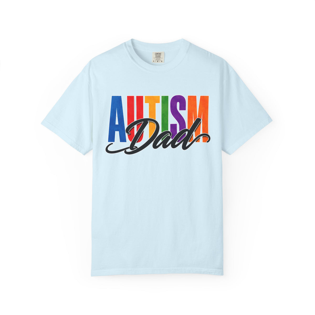 Autism Dad Shirt Autism Dad T Shirt Proud Autism Father Rainbow Block Letter Tee Autism Awareness Autism Acceptance Gift for Dad