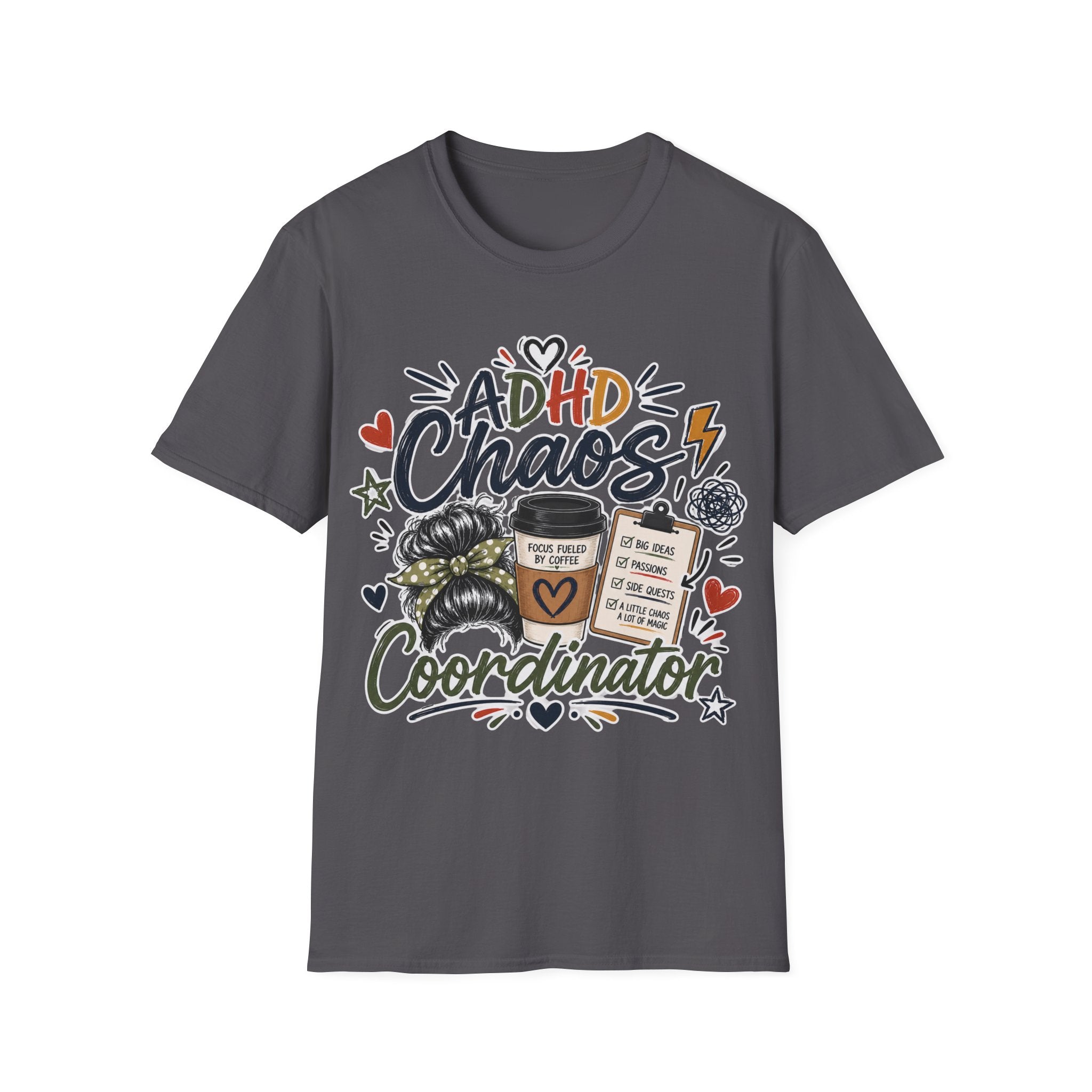 ADHD Chaos Coordinator Shirt | Funny ADHD T-Shirt | ADHD Awareness Graphic Shirt | Mental Health Gift | Coffee & Chaos Apparel