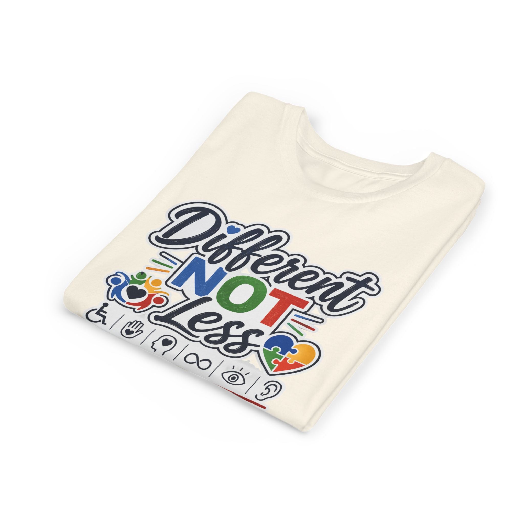 Youth Tee — "Different Not Less" Inclusive Pride Autism Awareness Shirt