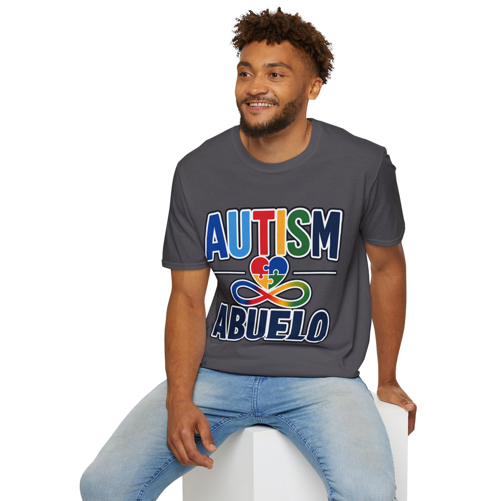 Autism Puzzle Heart Infinity Abuelo T-Shirt | Grandfather Awareness Tee