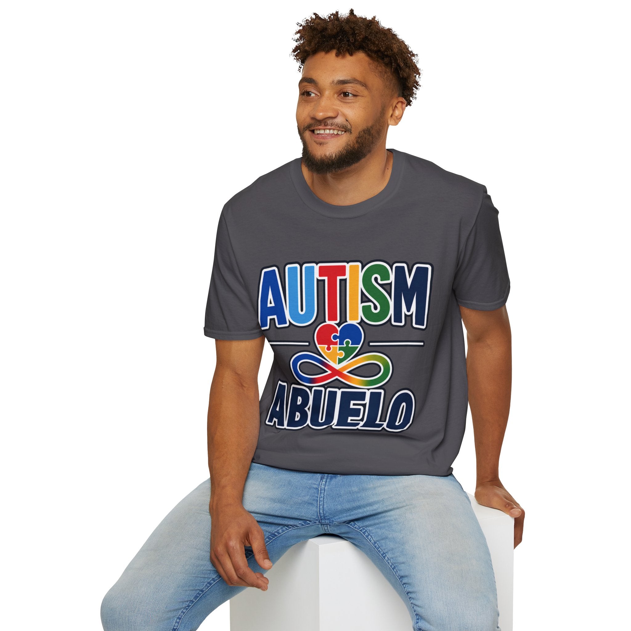 Autism Puzzle Heart Infinity Abuelo T-Shirt | Grandfather Awareness Tee