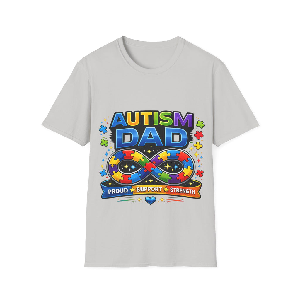 Autism Dad Shirt | Proud Autism Father Tee | Infinity Puzzle Ribbon T-Shirt | Autism Awareness Gift for Dad | Neurodiversity Support
