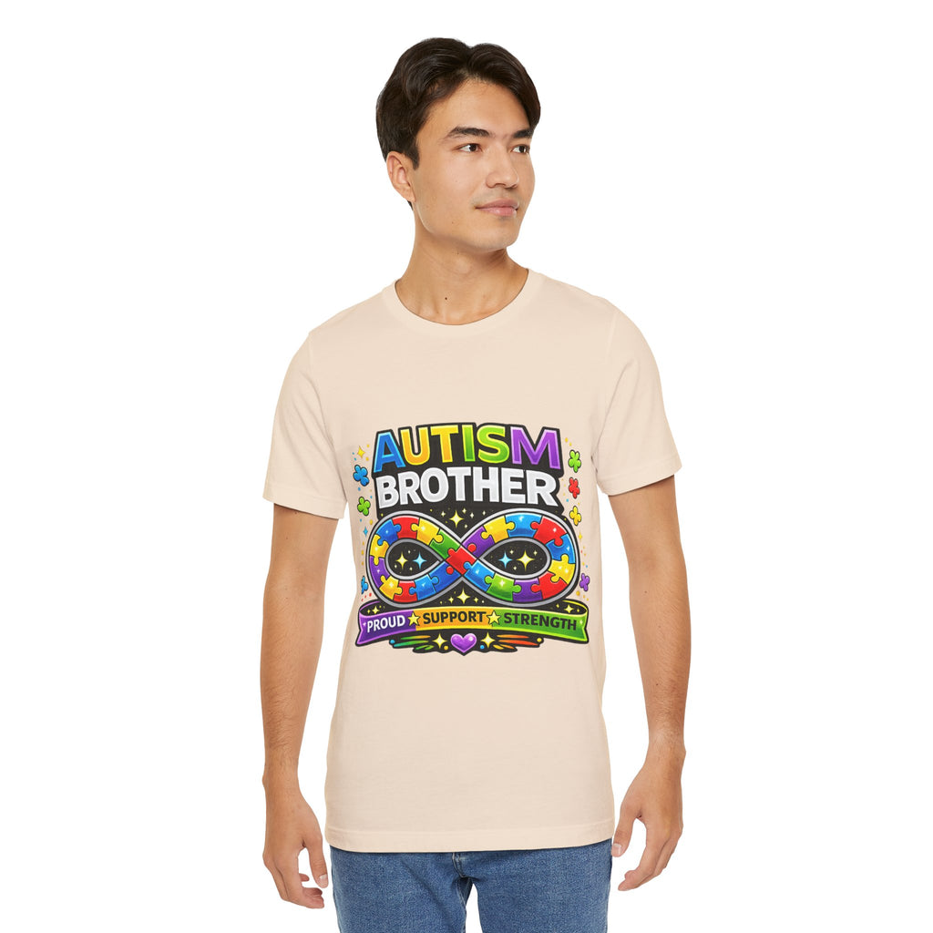 Autism Brother Infinity Puzzle Ribbon T-Shirt | Proud Support Strength