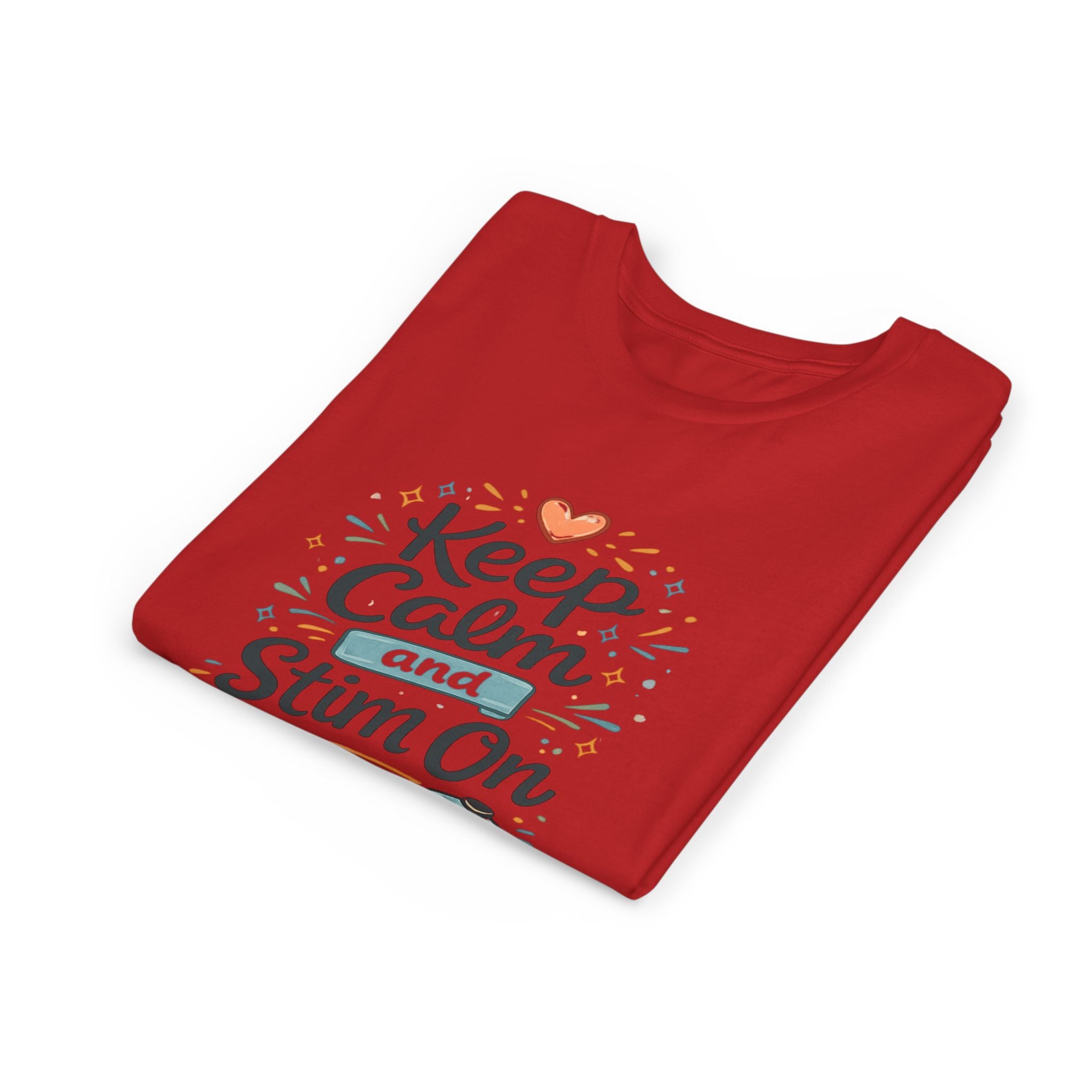 Keep Calm and Stim On Youth Shirt Autism Sensory T Shirt Neurodivergent Kids Tee Fidget Toy Gift Special Needs Awareness
