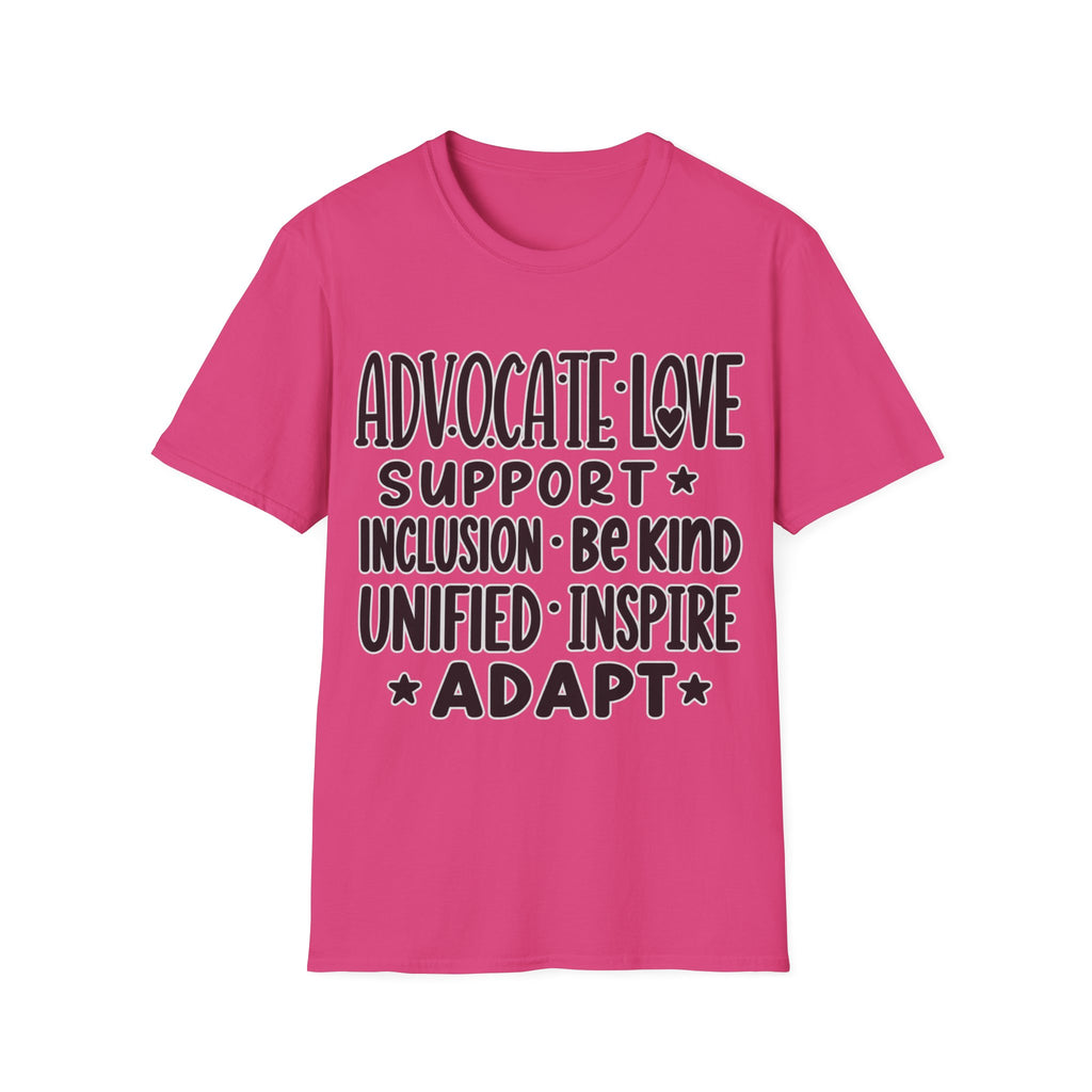 Advocate Support Inclusion Love T-Shirt, Disability Awareness Shirt, Inclusive Typography Tee, Disability Advocate Gift