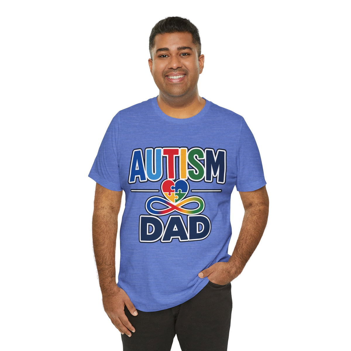 Autism Dad Heart Puzzle Infinity Shirt, Autism Awareness T-Shirt, Autism Acceptance Dad Gift, Neurodiversity Family Apparel