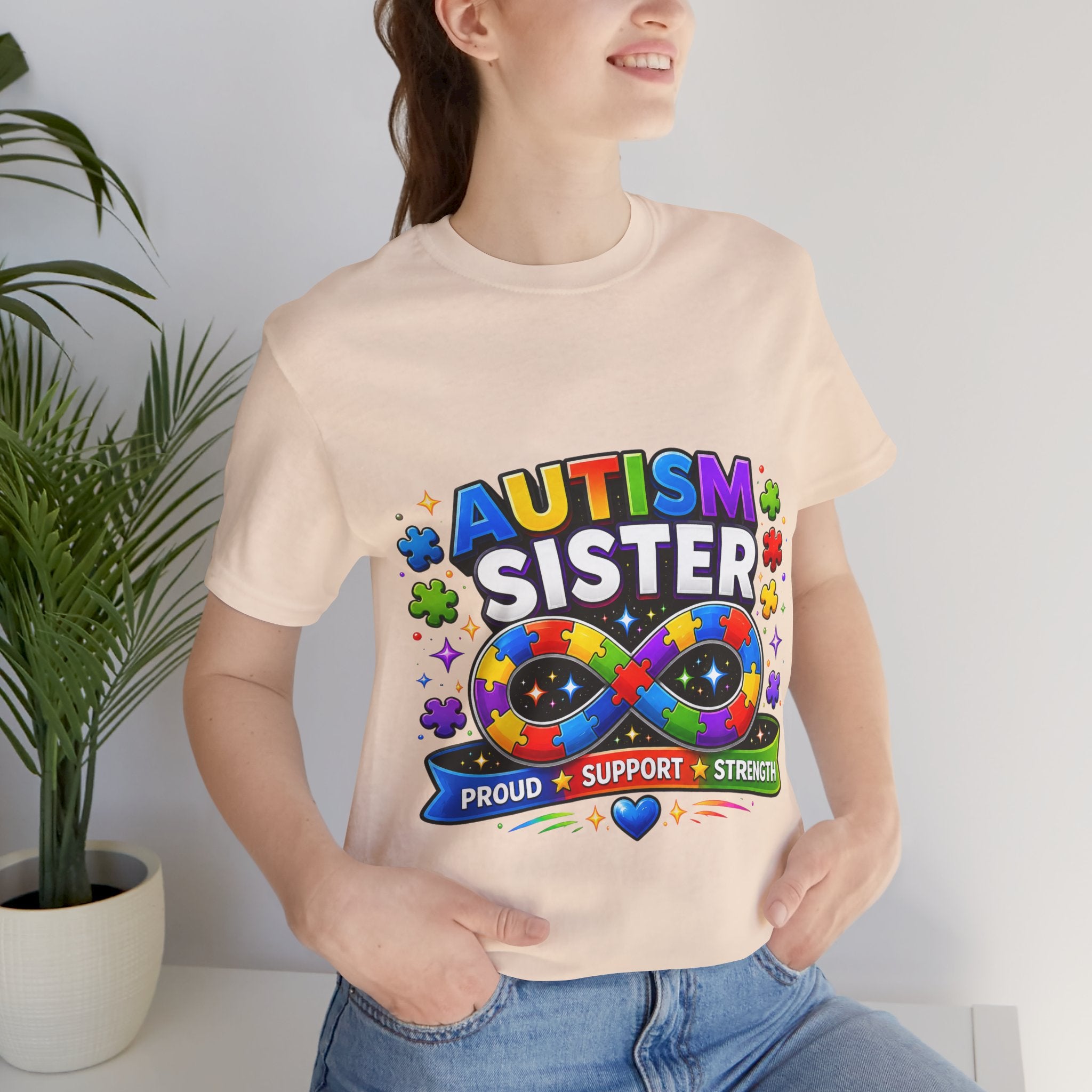 Autism Sister Tee | Puzzle Infinity Support Strength Shirt