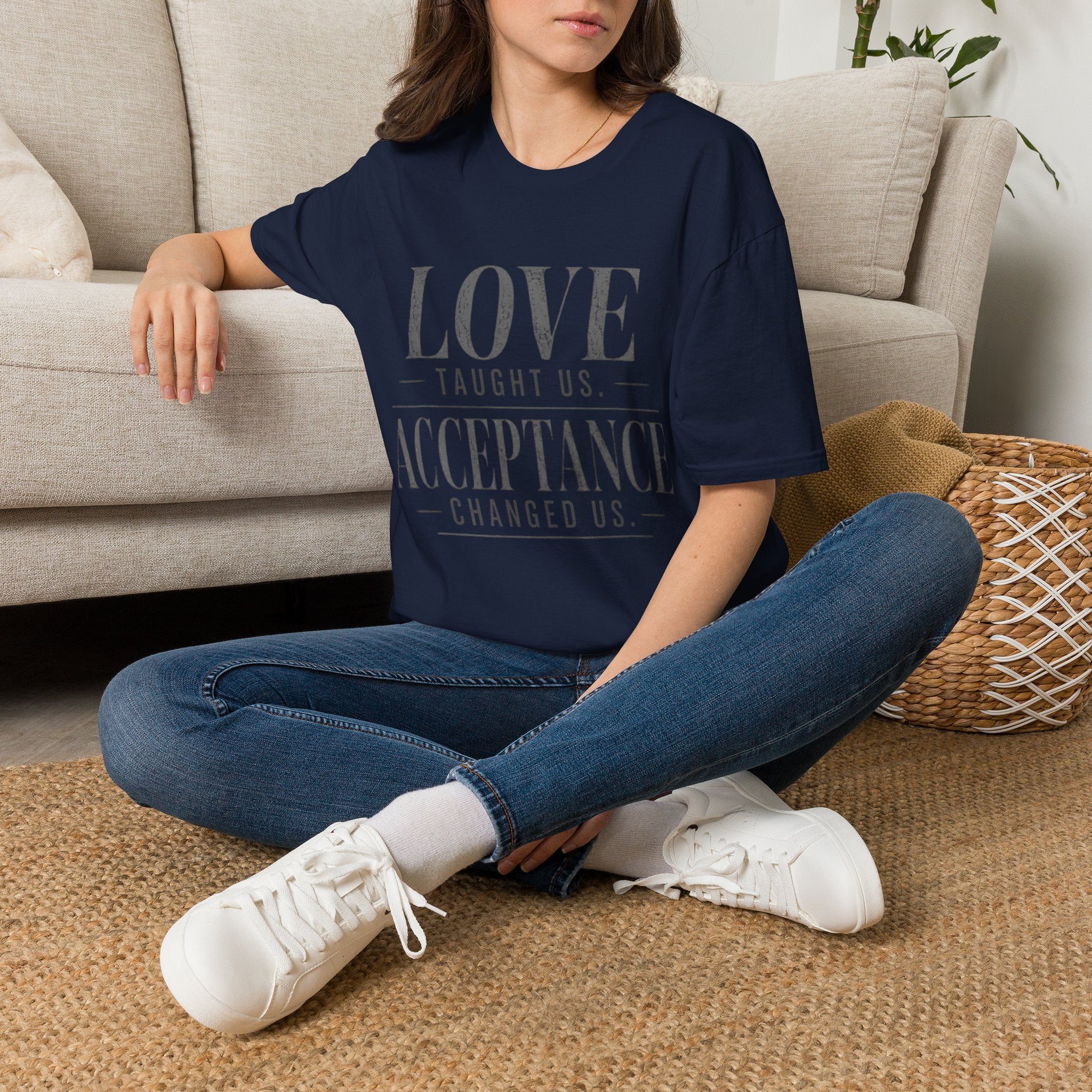 Love Taught Us Acceptance T-Shirt | Inspirational Typography Tee | Special Needs | Inclusion