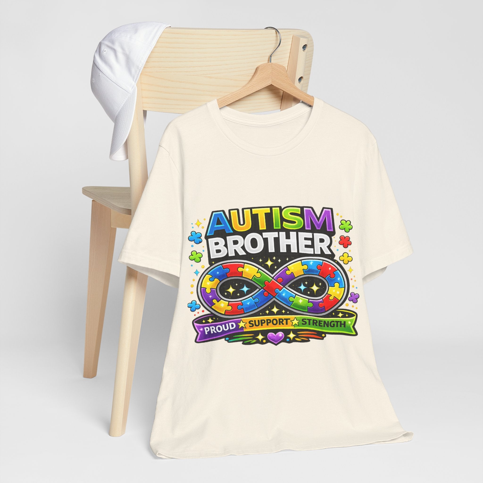 Autism Brother Infinity Puzzle Ribbon T-Shirt | Proud Support Strength