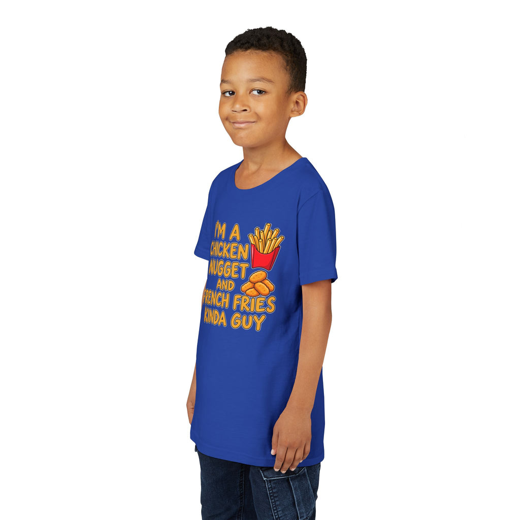 I'm A Chicken Nugget And French Fries Kinda Guy Youth Tee, Kids Food Humor Shirt, Funny T-Shirt, Picky Eater Gift