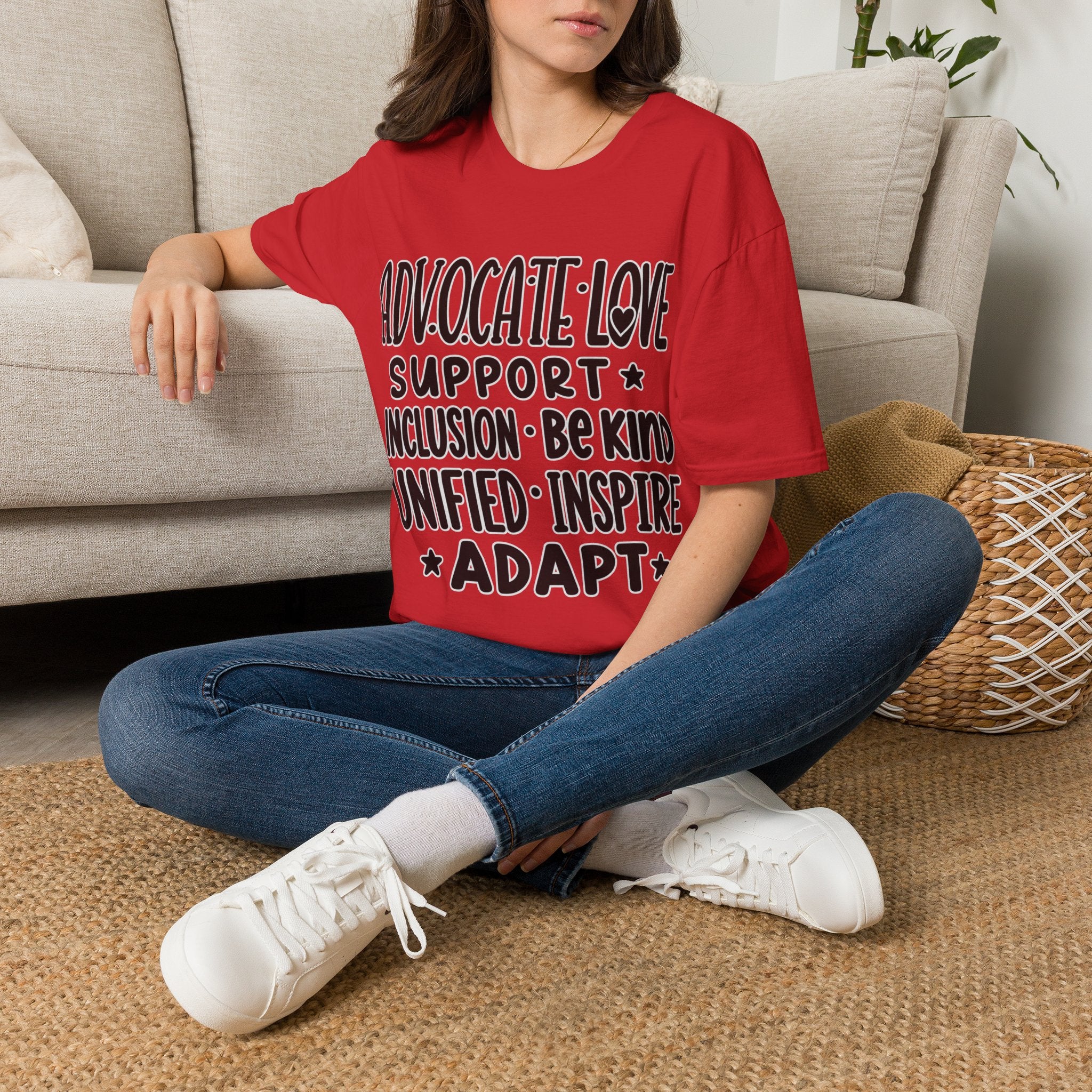 Advocate Support Inclusion Love T-Shirt, Disability Awareness Shirt, Inclusive Typography Tee, Disability Advocate Gift